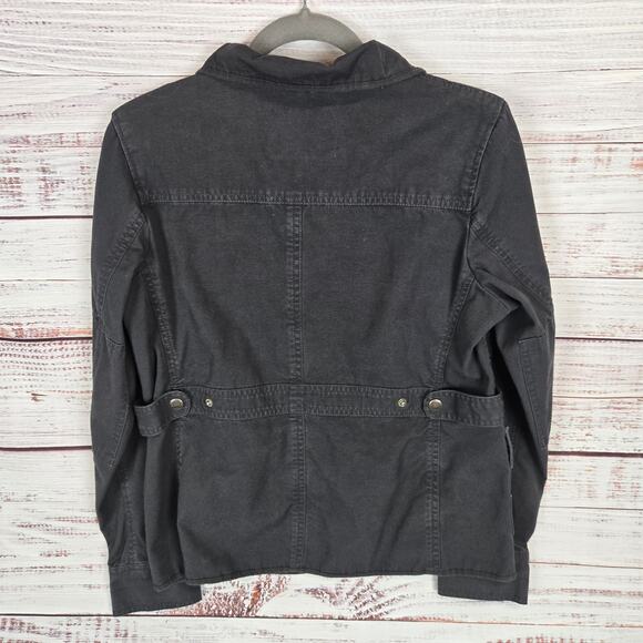 Kut from the Kloth M Dark Gray Barn Chore Coat Cotton Jacket Utility Indie Moto - Picture 2 of 11